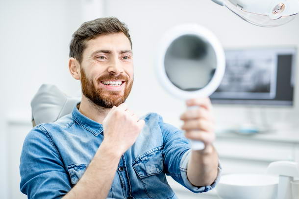 Man's portrait in the dental office